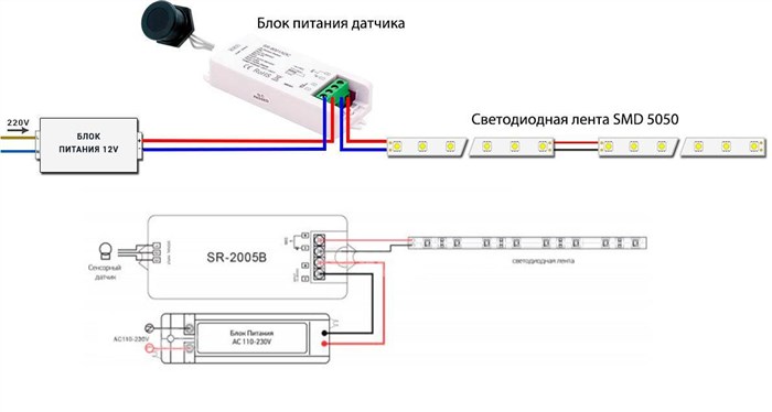Подключение светодиодной ленты с датчиком