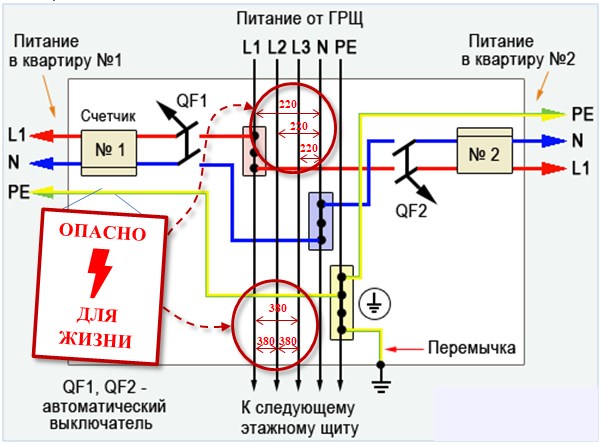 Схема подключения автомата