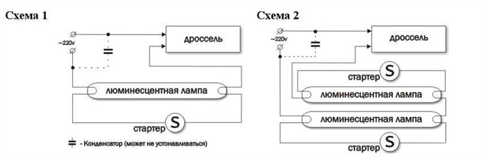 Схема работы режимов зажигания и свечения