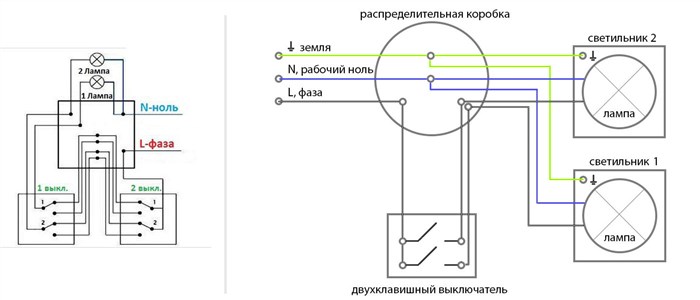 Подключение нескольких люстр