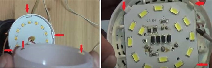 Ремонт светодиодных LED ламп, электрические схемы